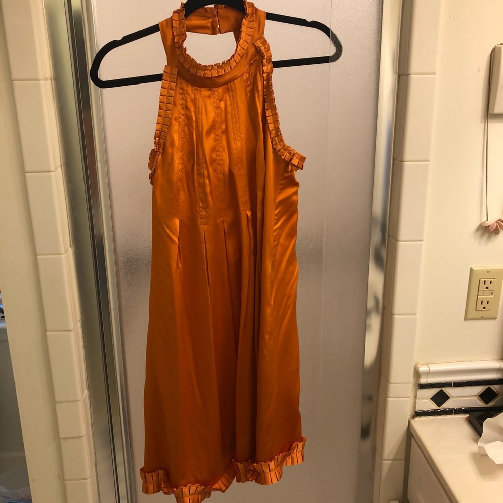Betsey Johnson Orange High Collar Cocktail Dress